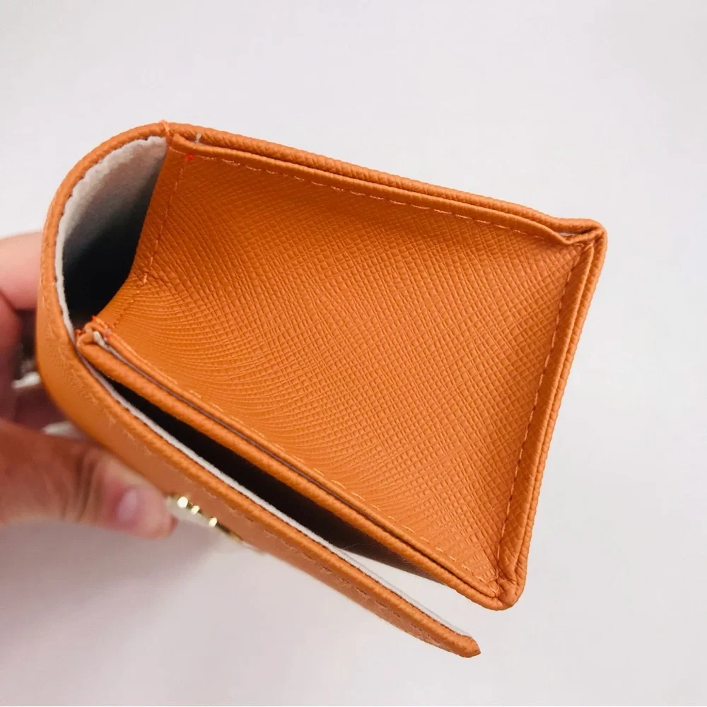 Tory Burch Orange Saffiano Leather Fold Over Sunglasses Case New